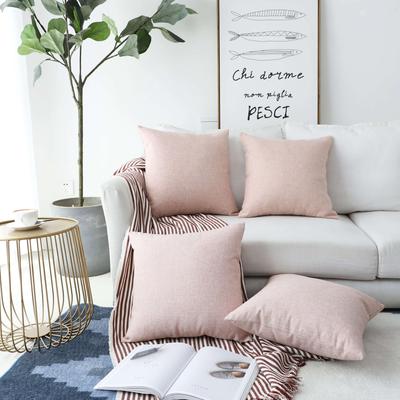 HOME BRILLIANT Decoration Supersoft Linen Cushion Covers Square Throw Pillows Cover for Couch, Baby 