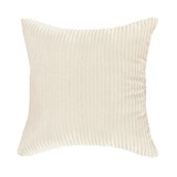 HOME BRILLIANT Super Soft Plush Striped Corduroy Throw Euro Pillow Sham 26"x 26" Cream 