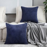 Home Brilliant Striped Corduroy Decorative Pillow Covers 18x18 Throw Pillows for Couch Set of 2 Acce