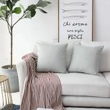 HOME BRILLIANT Burlap Lined Linen Decorative Pillow Covers Rustic Cushion Covers for Couch, 2 Pack, 